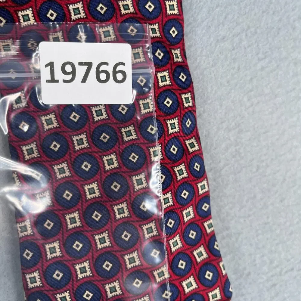Christian Dior MONSIEUR Tie Silk Red Blue Abstract Geometric Men's